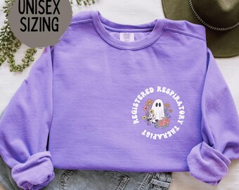 Respiratory Therapist Sweatshirt Comfort Colors Sweater Halloween Therapist Spooky Pulmonology Healthcare Worker Appreciation Gift for RT