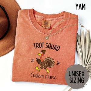 Custom Trot Squad Fall Shirt Comfort Colors Shirts Thanksgiving Family Turkey Trot Tshirt Fun Run Thanksgiving Tee Gift for Mom