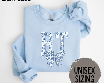 Respiratory Therapist Shirt, Respiratory Therapy Gift, RT Sweatshirt, Floral Respiratory Shirt, RRT Crewneck, Blue Bow Shirt