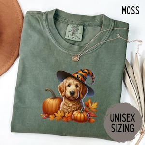 Golden Doodle Halloween Shirt Comfort Colors Dog Mom Tee Golden New Dog Mom Gift Doodle Tshirt Spooky Gift for Dog