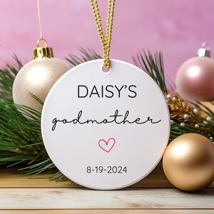 Godparents Ornament Custom Godmother Ceramic Ornament Personalized Godfather Promoted To Ornament Gift for Godparents Proposal Godchild