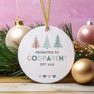 Godparents Ornament Custom Godmother Ceramic Ornament Personalized Godfather Promoted To Ornament Gift for Godparents Proposal Godchild