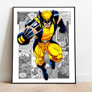 Wolverine watercolor print, Woverine giclee print, Wolverine poster for nursery room