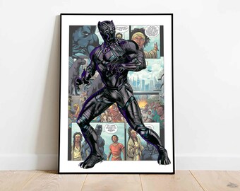 Black Panther-aquarelprint, Black Panther-gicleeprint, Black Panther-poster voor kinderkamer