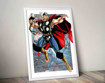 Thor watercolor print, Thor giclee print, Thor poster for nursery room