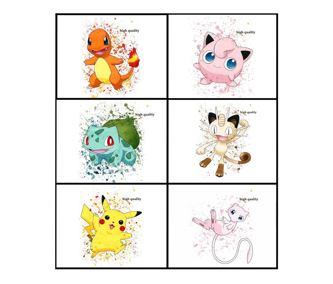Set 6 Pokemons Print Downloadpokemon to Printpokemon Go - Etsy