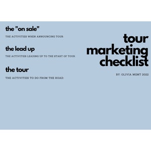 Musician Tour Marketing Checklist
