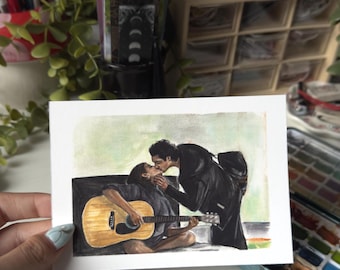 Hannah and Garrett Art Print | Off Campus Inspired Art