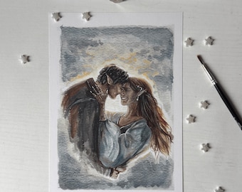 Feyre and Rhysand Art Print | A Court of Thorns and Roses Fanart