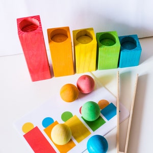 Wooden puzzle Natural Toddler Educational Montessori Toy  left-half ball puzzle