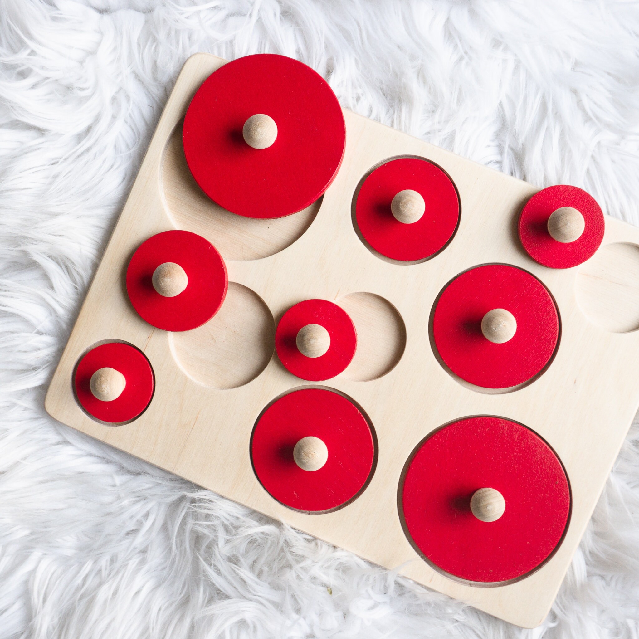 Montessori, puzzle circles, Montessori sorting board, Waldorf
