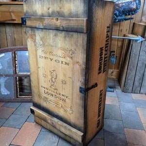 Armoire de bar de bar de boîte de chargement OLD VICTORIAN GIN mini bar en bois ep-085