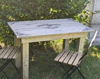 TABLE DE JARDIN Café & Légumes Table de bistro Table d'appoint EP-146 NEUF