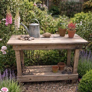 Gartentisch / Pflanztisch mit Logo CAFES & LEGUMES, MARSEILLE  Beistelltisch ep-033