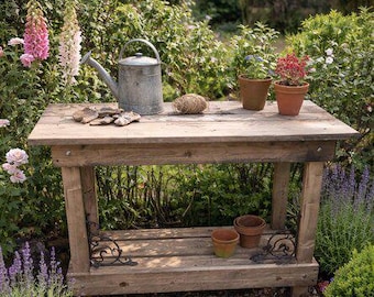 Garden table / planting table with logo CAFES & LEGUMES, MARSEILLE Side table ep-033