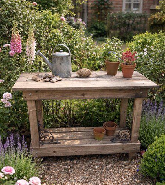 Gartentisch / Pflanztisch mit Logo CAFES & LEGUMES, MARSEILLE Beistelltisch ep-033