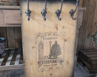 Porte-manteau / porte-manteau mural JACK L'ÉVENTREUR ABSINTH patère en bois fonte ep-098