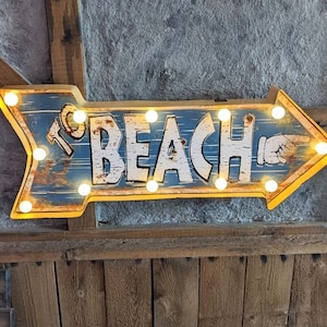Arrow / Light Sign " BEACH " Beach WO-1488