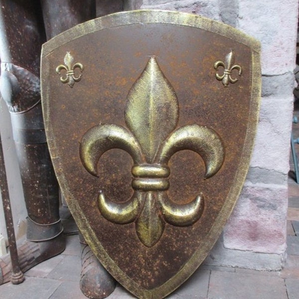 Wanddeko Ritter Schild FLEUR de LIS WO-1112