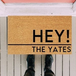 Custom Doormat, Hello Doormat,  Personalised Doormat, Welcome Doormat, Last Name Mat, Front Door Mat, Porch Decor, Coir Doormat, Hand-Made