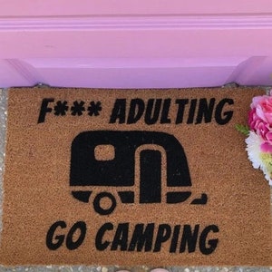 Camping, Custom Doormat, Camping Doormat, Happy Campers Gift, RV Gift Idea, Happy Campers Doormat, Camping Door Mat, Caravan Doormat, Camper