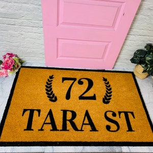 Address Doormat, Home Doormat, Custom Doormat, Personalised Doormat, Name Doormat, Front Door Mat, Housewarming Gift, Design A Doormat