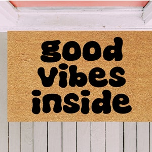 Good Vibes Deurmat, Outdoor Welkom Mat, Aangepaste Deurmat, Alleen Good Vibes, Spiritueel Decor, Boze Oog, Hamsa, Vibe Check, Grappige Deurmat