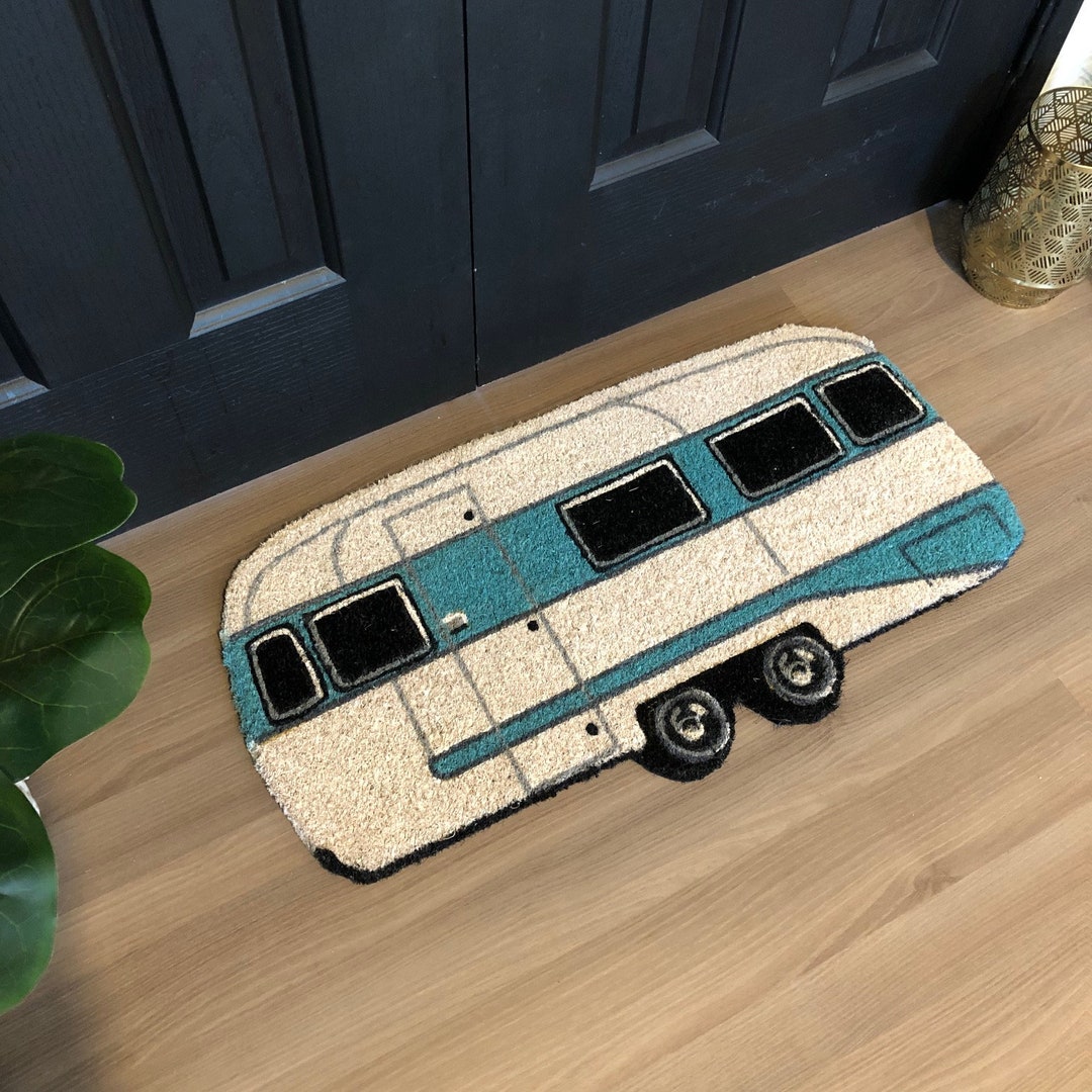 Camping, Retro Caravan, Camping Doormat, Happy Campers Gift, RV Gift Idea, Happy Campers Doormat