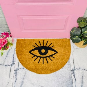 Evil Eye Deurmat, Good Vibes Deurmat, Gebogen Deurmat, Home Protection, Lucky Charm, Positive Vibes, Boho Deurmat, Mat, Mystiek Decor, Heks