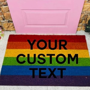 Zerbino Gay Pride, regalo LGBT, tappetino di benvenuto arcobaleno, regalo di nozze gay, regalo di inaugurazione della casa gay, tappetino di benvenuto LGBTQ, zerbino orgoglio LGBT, tappetino orgoglio