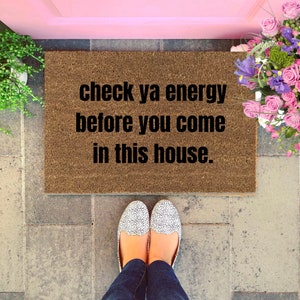 Check Ya Energy Deurmat. Good Vibes Deurmat, Outdoor Welcome Mat, Custom Personalised Door Mat, Good Vibes Only, Spiritual Decor, Evil Eye