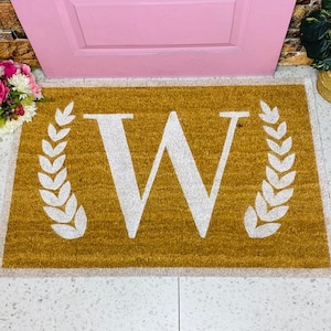 Custom Doormat,  Personalised Doormat, White Doormat, Last Name Mat, Monogram Rug, Housewarming Gift, Family Doormat, Stylish Doormat