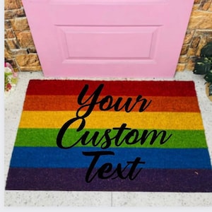 Zerbino Gay Pride, regalo LGBT, tappetino di benvenuto arcobaleno, regalo di nozze gay, regalo di inaugurazione della casa gay, tappetino di benvenuto LGBTQ, zerbino orgoglio LGBT, tappetino orgoglio