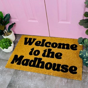 Welcome To The Madhouse Doormat, Funny Doormat, Rude Doormat, Mad House, Swearing Doormat, Front Door Mat, Custom Doormat, Housewarming Gift