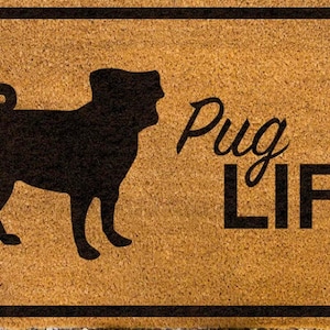 Pug, Pug Life, Pug Gift, Pug Lover, Dog Doormat, Customised Dog Doormat, Dog Decorative Mat, Gift For Dog Lovers, Dog Owner Gift