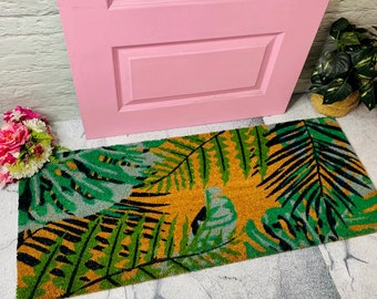 Green Leaves Doormat, Monstera Doormat, Tropical Doormat, Lush Doormat, Teacher Gift, Back to School Gift, Housewarming, Double Door Mat