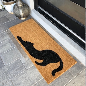 Cat Doormat, Coir Doormat, Housewarming Gift, New Home Gift, Welcome Mat, Funny Cat Gifts, Cat Lover Gift, Outdoor Doormat, Black Cat