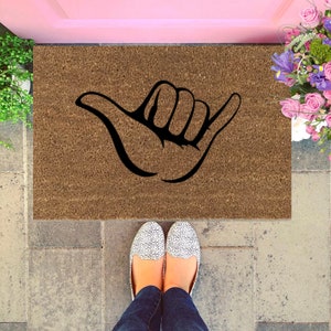 Shaka Deurmat, Shaka, E Komo Mai Deurmat, Hawaiiaans Decor, Hang losse deurmat, Good Vibes Deurmat, Positive Vibes Only, Boho Deurmat, Mat