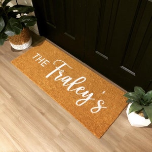 Custom Doormat,  Personalised Doormat, White Doormat, Last Name Mat, Monogram Rug, Housewarming Gift, Family Doormat, Stylish Doormat