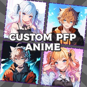 Custom Anime PFP: Original Character Art, Commercial Use