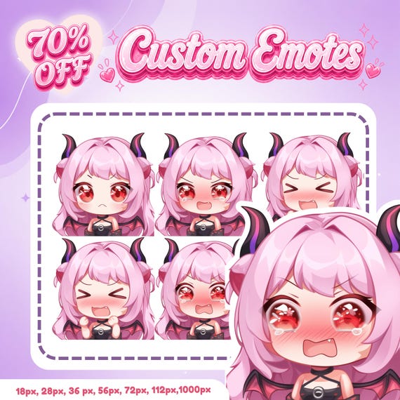 Custom Chibi Emotes for Twitch | Animated or Static | Personalized Streamer Assets for Discord, Twitch, Youtube & Kick