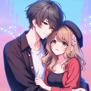 Niestandardowy portret anime | Uroczy portret anime z kreskówek | Ilustracja | Portret rodzinny | Prezent dla pary | Rocznica | Urodziny | Prezent ślubny