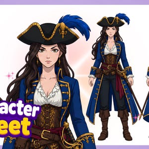 Custom Anime Character Sheet: DnD, Furry, Vtuber Art