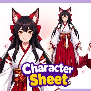 Custom Anime Character Sheet: DnD, Furry, Vtuber Art Commission