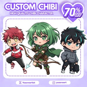 Comisión de personajes de anime Chibi personalizados / Personaje Chibi / Chibi PFP / Mascota Chibi / Anime Chibi
