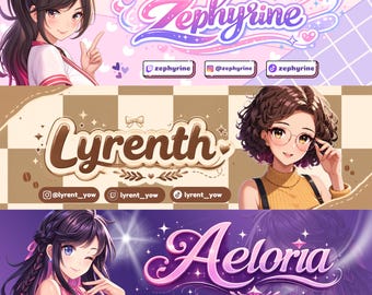 キャラクター入りカスタムアニメバナーデザイン｜Twitch、YouTube、Discord、Twitter用チャンネルアート