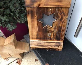 Lot De 4 Volets En Bois Orange - Décoration Murale Rustique Style Chalet