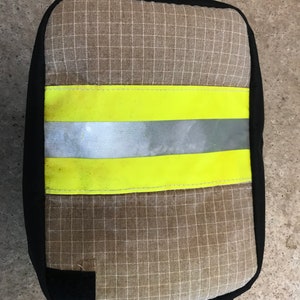 Wash bag, wash bag, toiletry bag, cosmetic bag, fire brigade, emergency jacket, upcycling, unique piece, fire brigade gift