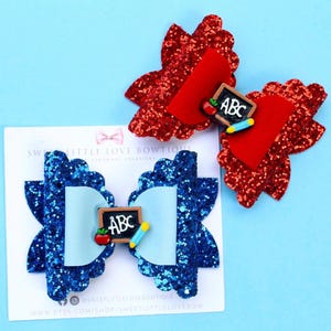 ABC Glitter Hair Bow: Back to School Accessories