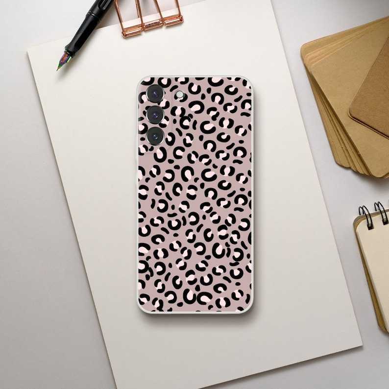 Beigh and Pink Cheetah Print Phone Case, Cheeta Print Phone Case, Apple